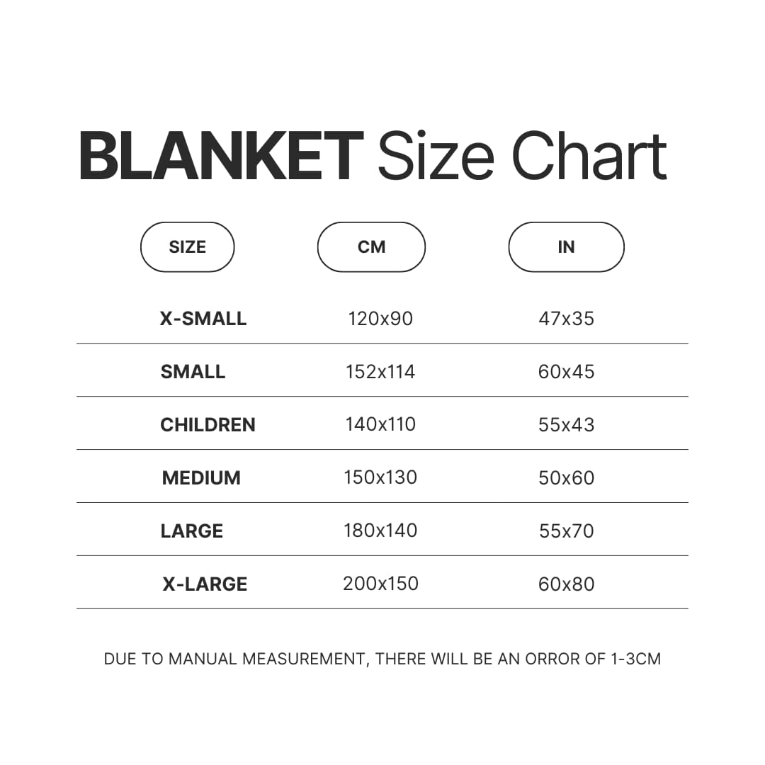 Blanket Size Chart - Hajime no Ippo Store