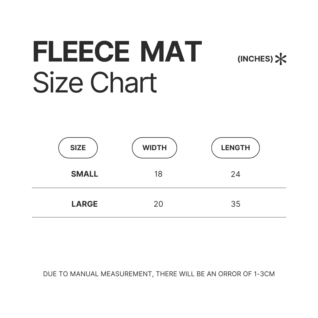 Fleece Mat Size Chart - Hajime no Ippo Store