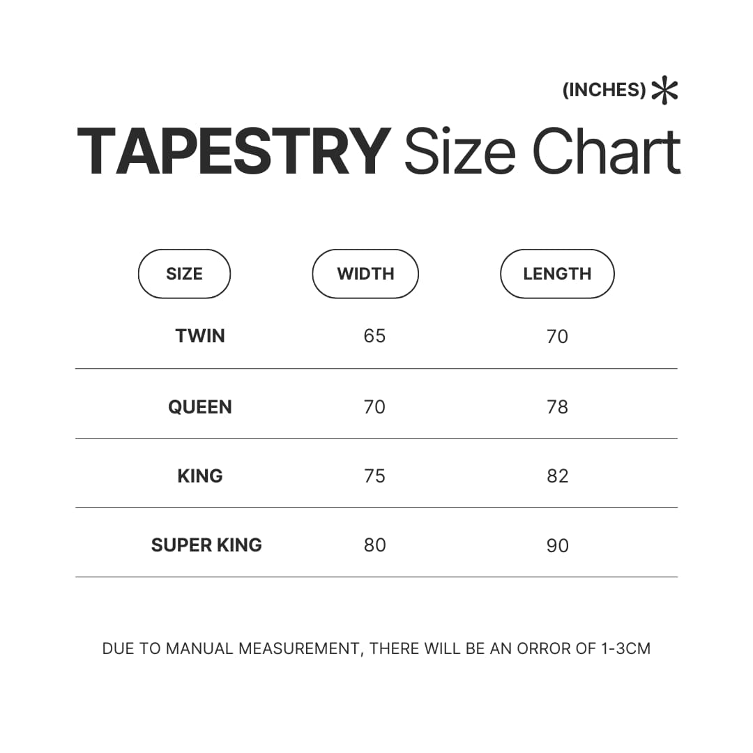 Tapestry Size Chart - Hajime no Ippo Store